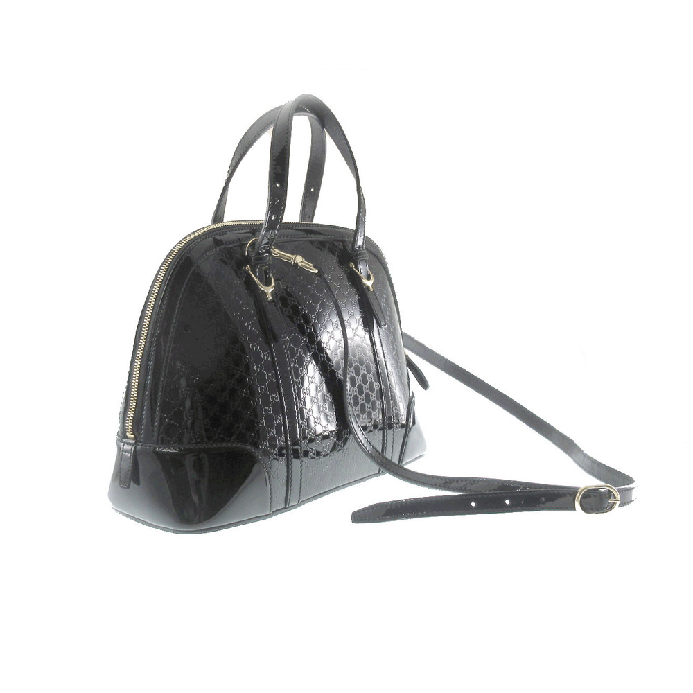 Gucci Patent Handbag Shoulder Vernis Black Leather Bag